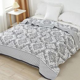 Blankets Cotton Gauze Blanket For Bed Sofa Cover European Floral Bedding Sheet Bedspread Retro Summer Throw