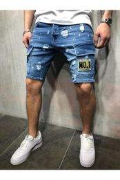 Holes Denim Shorts Fashion Men Denim Jeans Slim Straight Pants Trend Mens Designer Pants New Summer Mens9857698