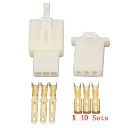 wholesale 10 Sets Kits 3 Pin way Electrical Wire Connectors Plug Male and female Automobile Connector ZZ