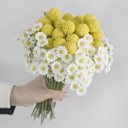 Decorative Flowers Bunch Of Chamomile Home Decor Imitation White Daisy Fake Flower Wall Christmas Decorations Vases Modern Accessories Gift
