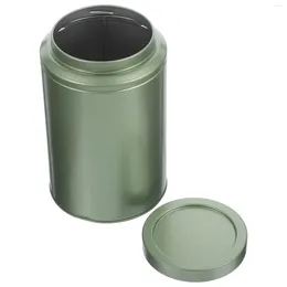 Storage Bottles Tea Tin Canister Metal Jar Airtight Lid Tinplate Loose Leaf Container Kitchen Food