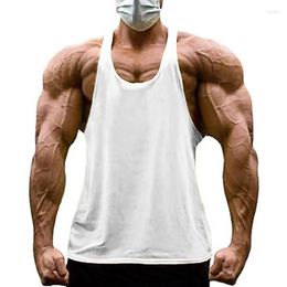 Men's Tank Tops Summer Cotton Gym Clothing Bodybuilding Stringer Top Men Y Back Muscle Sleeveless Shirt Fitness Mens Workout Vest Tanktop
