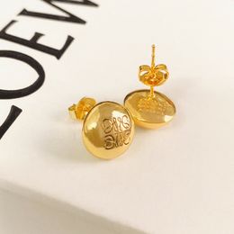 Luxury 18k gold L letters brand designer earrings for women vintage round ball aretes oorbellen brincos Chinese earring earings ear rings Jewellery gift