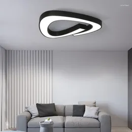 Ceiling Lights Simple Black& White Led Chandelier Acrylic Iron Creative For Living Room Dining Kitchen 5cm Ultra Thin Lighitng