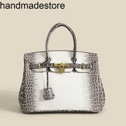 Handmade Handbag High Sense Large platinum Capacity Handbag Crocodile Pattern Bag Fashionable Foreign Style Womens Bag