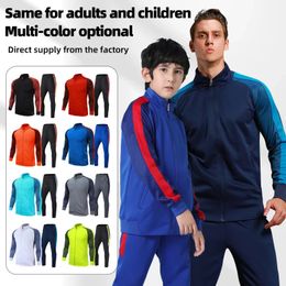 Adult Kid Soccer Jersey Uniform Customize Sports Clothes Long Sleeved Football Shirts Men Futsal Sportswear Training Tracksuit 240523