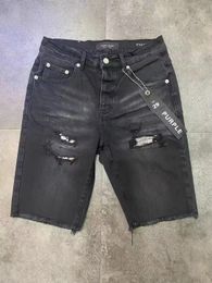 Pantaloncini viola maschili per motociclisti strappati a bordo slip dritti jeans designer viola pantaloncini impilati ksubi jeans trendy 353