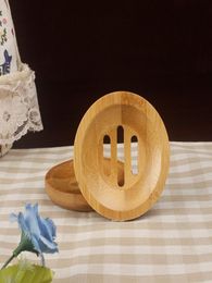 Round Mini Soap Dish Creative Environmental Protection Natural Bamboo Soaps Holder Drying SoapHolder Bathroom Accessories LLS133W3706876
