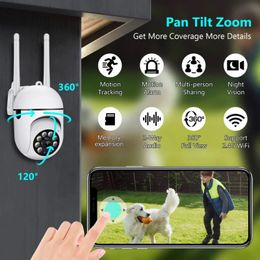 NEW 5G WIFI IP Camera Audio CCTV Surveillance Outdoor 4X Digital Zoom Night Full Colour Wireless Waterproof H.265 Audio Security