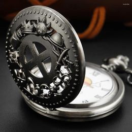 Pocket Watches Anime Straw Hat Pirate Group Emblem Quartz Watch Retro Fob Chain Necklace Bracelet Pendant Clock Men's Gift