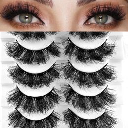 False Eyelashes 5 Pairs Fluffy Natural Thick And Curly Handmade Faux Mink Lashes
