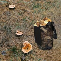 Storage Bags Mushroom Picking Bag Collapsible Mesh Design Hunting Adjustable Strap Fruit Gathering With Pocket Potato Organizer