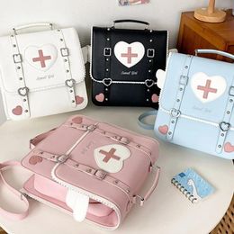 School Bags Backpack Purse For Women Lolita Handbag Japanese JK College Style PU Leather Travel Large Ladies Shoulder Crossbody