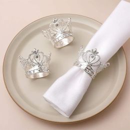 3PCS Christmas Crown Rhinestone Gold Napkin Rings,Halloween Napkin Buckles,for Dinner Wedding Parties Dining Table Decor