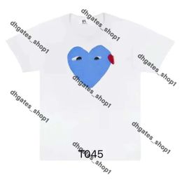 Fashion Mens Play T Shirt Garcons Designer Shirts Red Commes Heart Casual Womens Des Badge Graphic Tee Heart Behind Letter On Chest Cdgs Embroidery Short Sleeve 545