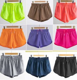 LU-0160 Womens Yoga Outfits High Waist Shorts Exercise Short Pants Fitness Wear Girls Running Elastic Adult Sportswear Pocket Lined8j