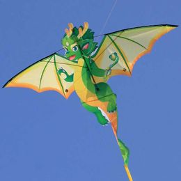 Kite Accessories Green Chinese Dragon Kite Upgraded Hot Cut Craft Cartoon Kite Suitable for Beginners With 50m kite string T240521