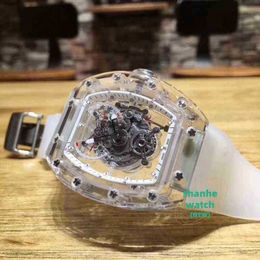RM Watch Date Business Freizeit Vollautomatische mechanische Millr Uhrenkristall -Hülle ausgehöhlten transparenten Mode Männer Oeli