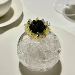 Plates Creative Western Crystal Glass Dessert Table Bubble Plate French Restaurant Molecular Cuisine High-end Tableware