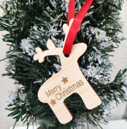 20pcs Wooden Reindeer Christmas Decoration DIY Wood Crafts Xmas Ornaments for Christmas Party Home Table Decorations New Year 20208796308