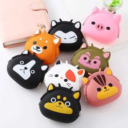 Purse Cartoon Silicone Coin Purse Mini Animal Small Wallet Ladies Purse Key Bag Purse Children Gift Package Bluetooth Earphone Bags Y240524