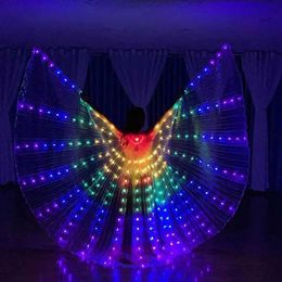 Halloween Toys Abdominal Dance LED Wings Female Performance Fluorescent Butterfly Isis Wings Abdominal Dance Bellydance Carnival LED Clothing Display WX5.22
