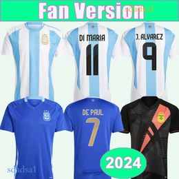 2024 Mens Soccer Jerseys National Team DI MARIA MARTINEZ ROMERO DE PAUL ALLISTER J.AAREZ Home Away GK Football Shirts