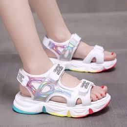 Brand Girls Sandals Summer Childrens Beach Shoes Little Fashion Big Kids Princess Sports 240516