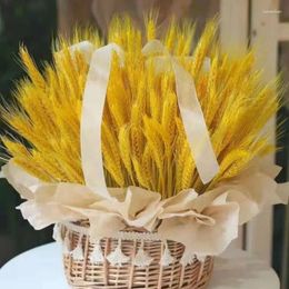 Decorative Flowers 50 Pcs Natural Wheat Ear Flower Dried Wedding Decors High Quality Artificial Boho Home Decor Gifts For G