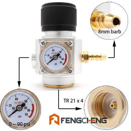 Empty 0.6 L Soda Water CO2 Cylinder & CO2 Mini Gas Regulator with 8mm Hose Barb TR21*4 0-90 PSI Homebrew Beer Kegerator