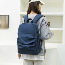 Backpack Women's Men's Large Capacity Casual Travel Bagpack Simple Solid Color Shoulder Bag High Quality Oxford Fabric Racksack