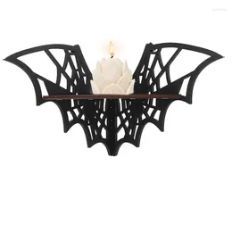 Decorative Plates Bat Corner Shelves Wooden Floating Wall Gothic Jewelry Display Shelf Halloween Home Decoration Accessories