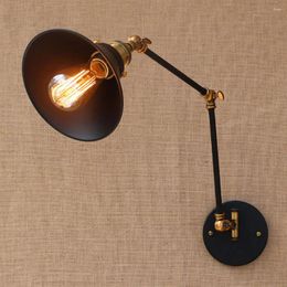 Wall Lamp Nordic Loft Style Vintage Adjustable Long Arm Modern For Workroom Bedroom Bar E27 E26 Light Fixtures Home Lighting