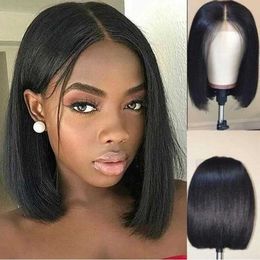 Synthetic Wigs SuQ Short Bob Wig Black Straight Hair Wig Suitable for Black Women Pre Picked Natural Hair Wig Role Playing Q240523