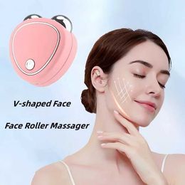 Face Massager EMS facial lifting device facial massager micro current drum skin tightening regeneration beauty charging facial wrinkle resistance Q240523