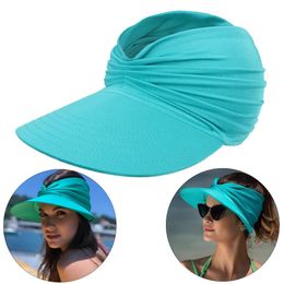 Women Wide Brim Double-sided Visor Hat Sun Protectio Anti-UV Summern Hats Fashion Flexible Baseball Cap Travel Beach Cap 14 Colours