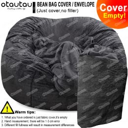 OTAUTAU 200cm Giant Bean Bag Sofa Bed Slipcover No Stuffed Fluffy Big XXL Beanbag Chair Recliner Pouffe Seat Puff Couch Furniture