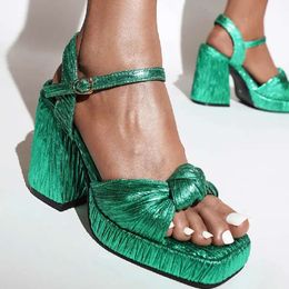 418 Green Sier Women Sandals Sommerplattform sexy hohe Peepzehe Pink Heels Party Dance Schuhe Damen 781