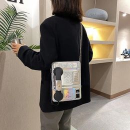 Bag Style Trendy Phone Model Laser Gradient Color Pu Girl's Chain Purse Shoulder 2024 Crossbody For Women Handbag