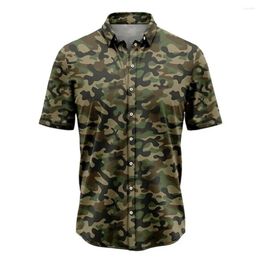 Men's Casual Shirts Vintage Camouflage For Mens Short Sleeve Tops 3d Outdoor Sports Oversized Summer Apparel 5XL Male Hunting Clothing