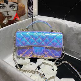 Mini Lacquer leathe tote bags 20 CM classical Diamond Lattice Flap bag 20A Mirror quality Shoulder Bag luxury chain bag With box LC480