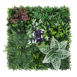 Decorative Flowers 50x50CM 3D Artificial Plant Wall Panel Plastic Outdoor Green Lawn DIY Home Decor Wedding Backdrop Garden Grass Flower