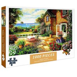 Puzzles 75*50cm Adult 1000 Pieces Puzzle Ocean View Villa Cure High Difficulty Decompression Girl Educational Toys Birthday Gift Y240524
