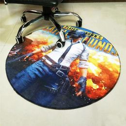 Carpets Round Carpet PUBG Printed Soft Anti-slip Rugs Playerunknown's Battlegrounds Computer Chair Floor Mat For Home Kids Room