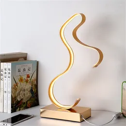 Table Lamps TEMAR Nordic Lamp Modern Gold LED Personality Creative Aluminum Desk Light For Home Living Room Bedroom Bedside Decor