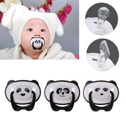 Cute Panda Nipple Dummy Food Grade PP Silicone Soother Toddler Orthodontic Nipples with Ring Teether Baby Pacifier L2405