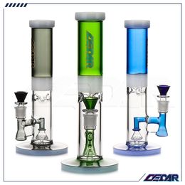 Glass Bong 12 Inch CEDAR Glass Hookah Pipe Wholesale Mixed color Glass Smoking Water Pipe With 18mm bowl