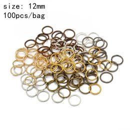 100/200 Pcs/box 12mm 8mm KC Gold/Gold/Silver Opening Hair Ring Braid Dreadlock Bead Cuff Clip Braid Tool Hoop Circle Mixing