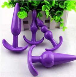 3 Colours Availble 4PcsSet Silicone Anal Toys Butt Plugs Anal Dildo For Women Men Masturbation Gay Products9434949
