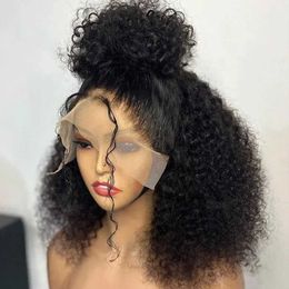 Synthetic Wigs Short twisted curly Bob wig without glue 12A Malaysian lace front human hair wig wet wave Bob wig 13x4 front wig Q240523